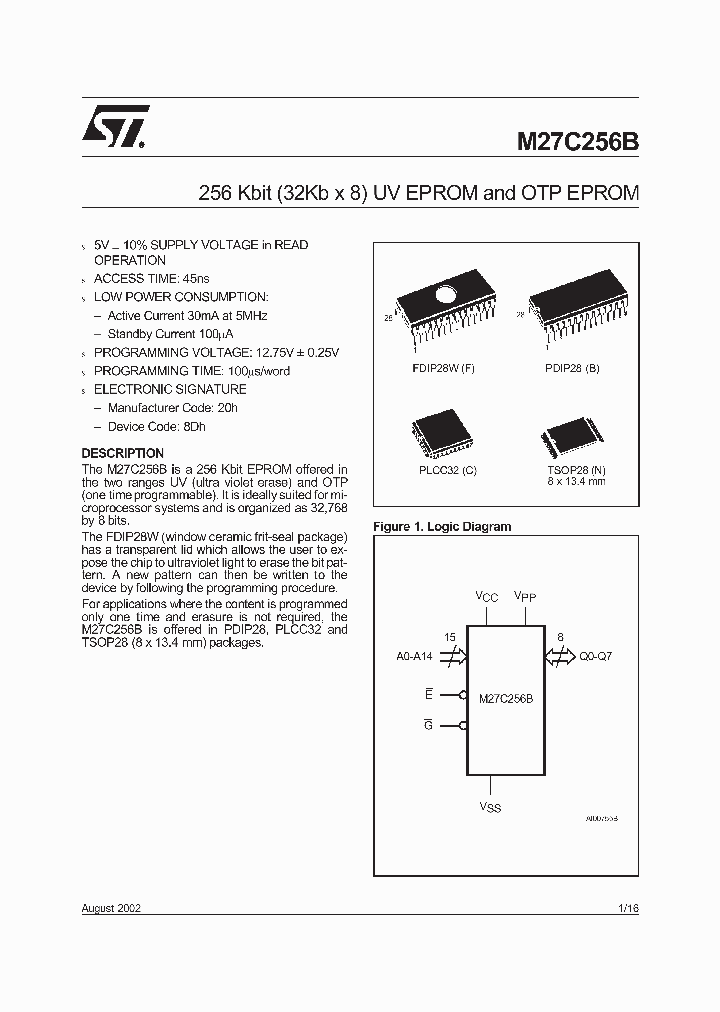 M27C256B-20XC6X_6646966.PDF Datasheet