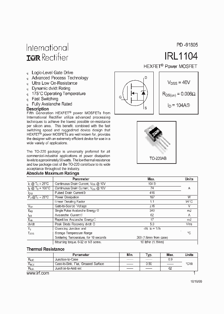 IRL1104_6654089.PDF Datasheet