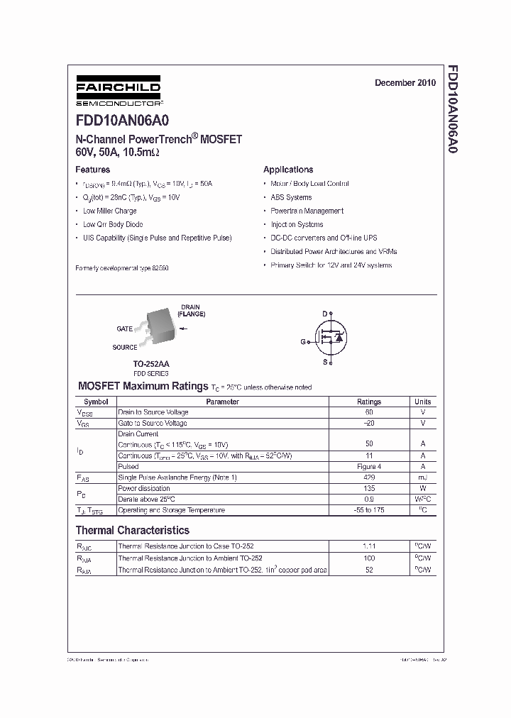 FDD10AN06A0NL_6664540.PDF Datasheet