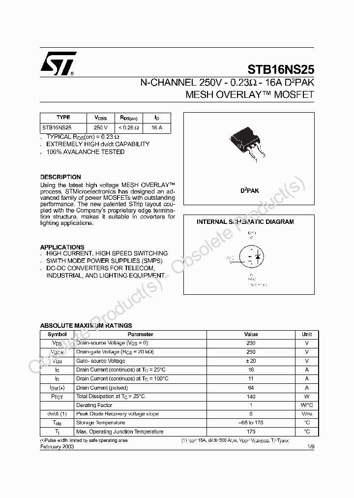 STB16NS25T4_6673882.PDF Datasheet