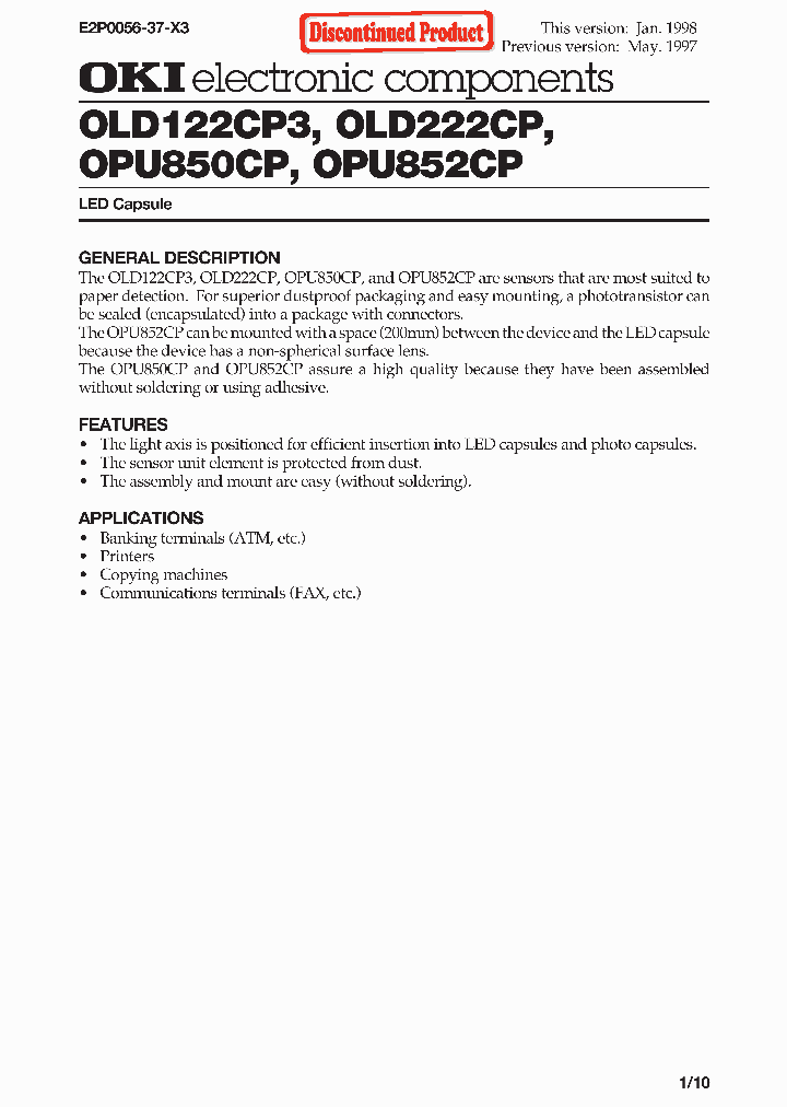 OPU852CP_6687560.PDF Datasheet