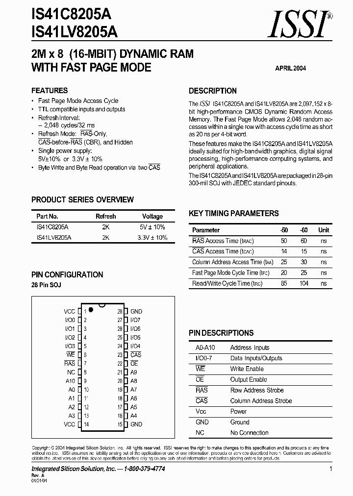 IS41C8205A-50J_6691202.PDF Datasheet