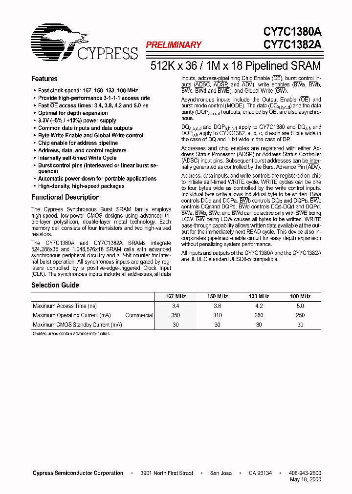 CY7C1382A-167BGC_6696131.PDF Datasheet