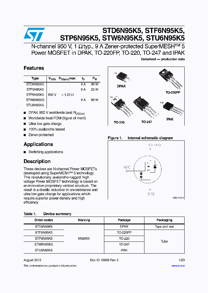 STF6N95K5_6932518.PDF Datasheet