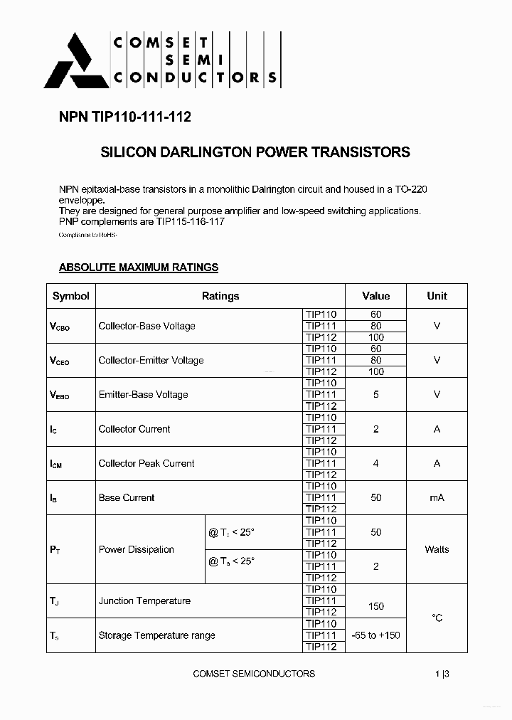 TIP110_6934733.PDF Datasheet