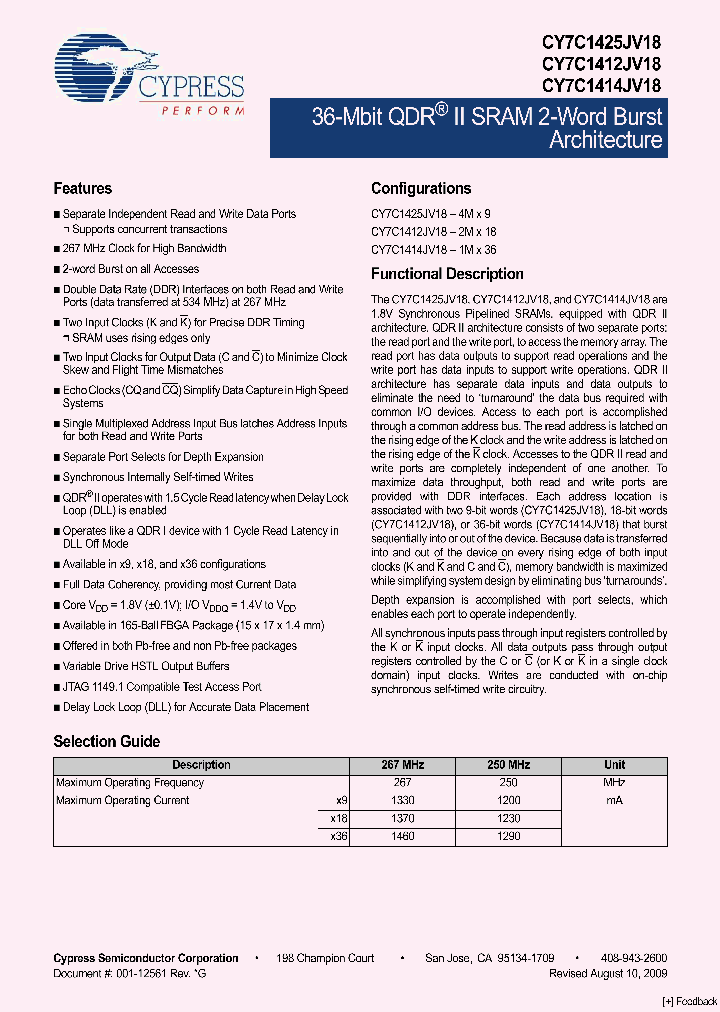 CY7C1414JV18-267BZC_6737112.PDF Datasheet