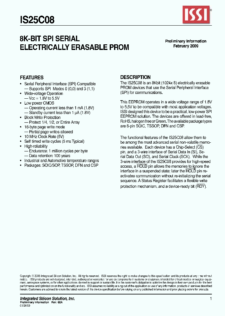 IS25C08-2ZLI_6747666.PDF Datasheet