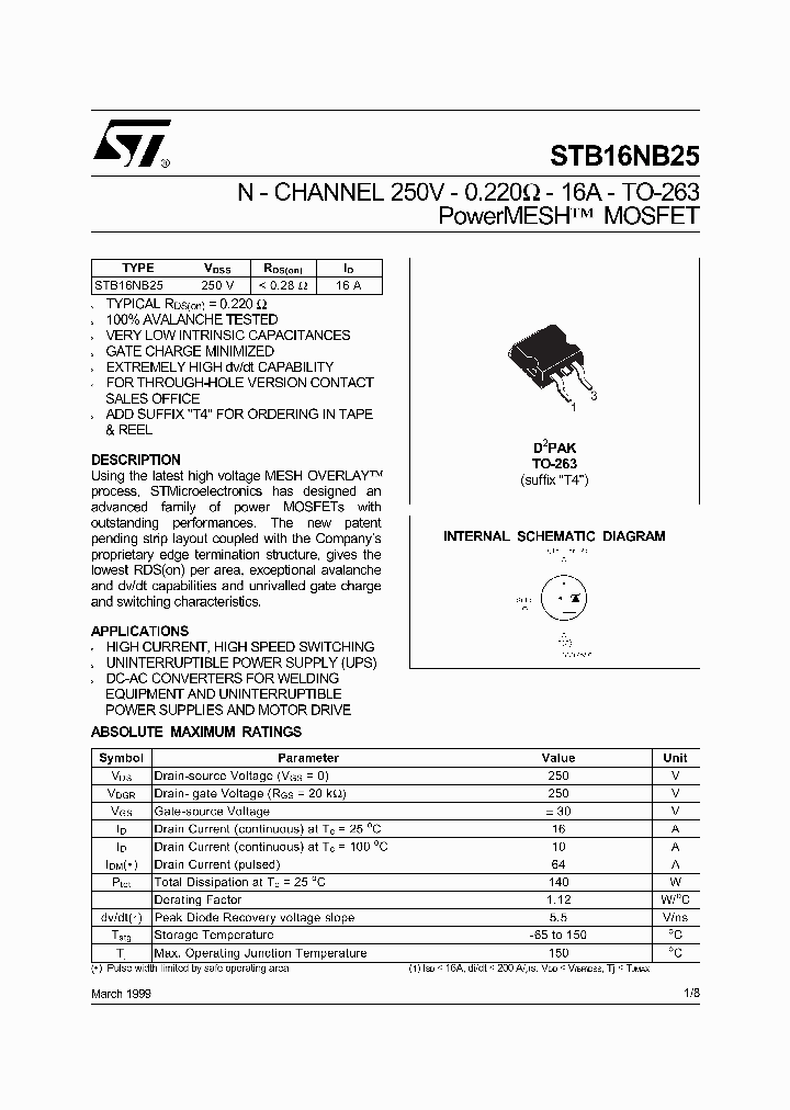 STB16NB25T4_6755967.PDF Datasheet