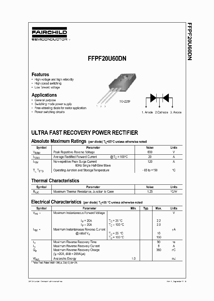 FFPF20U60DNTU_6782639.PDF Datasheet