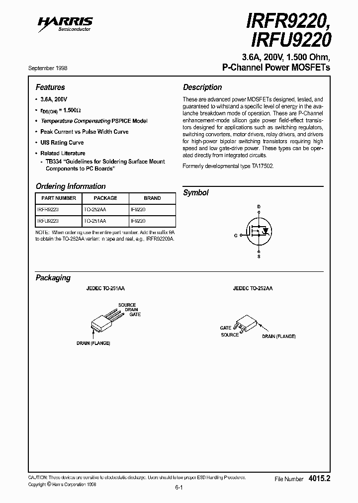 IRFR9220_6796500.PDF Datasheet