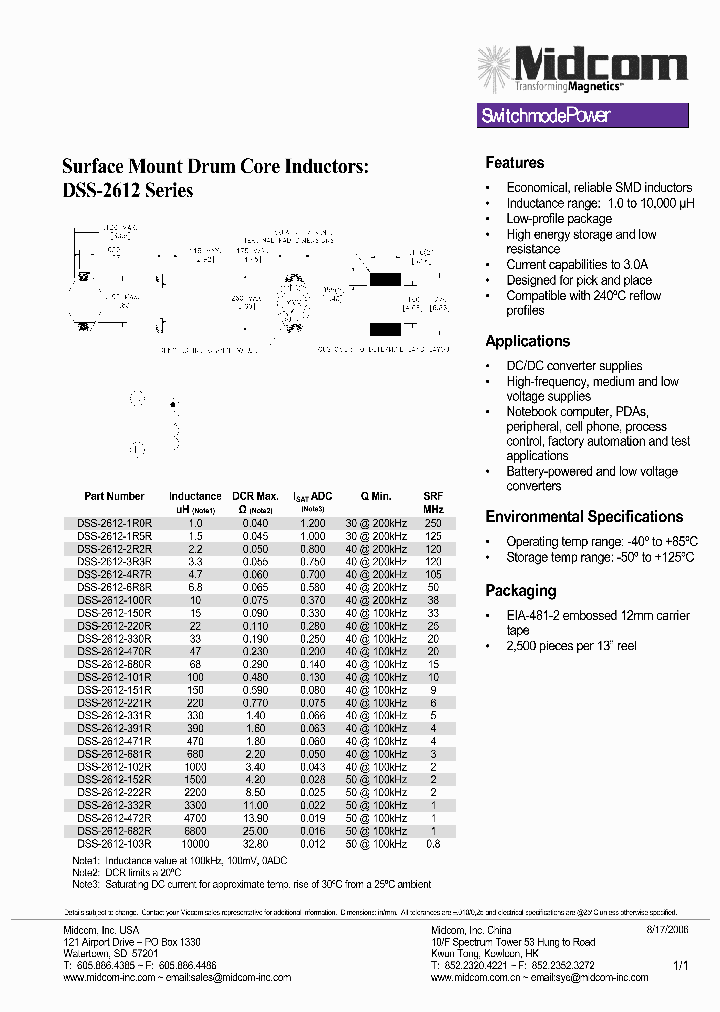 DSS-2612-100R-LF4_6847820.PDF Datasheet