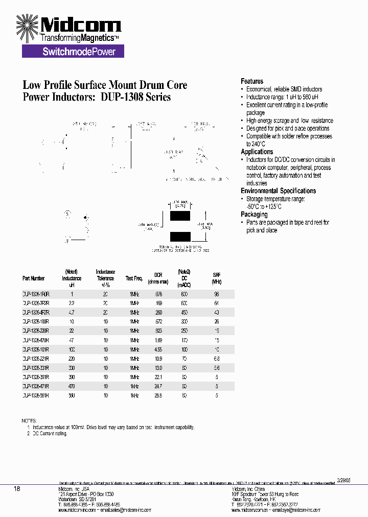 DUP-1308-1R0R_6851736.PDF Datasheet