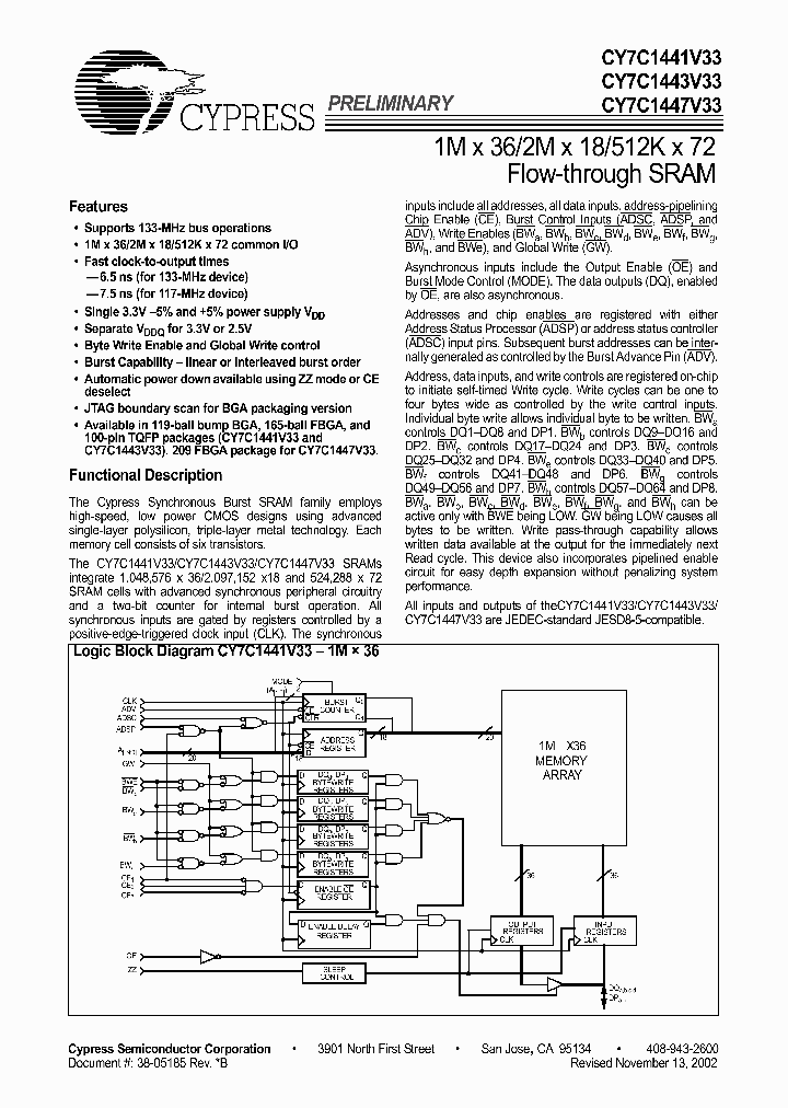 CY7C1443V33-150AC_6912735.PDF Datasheet