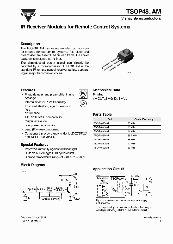 TSOP4840AM_6933198.PDF Datasheet