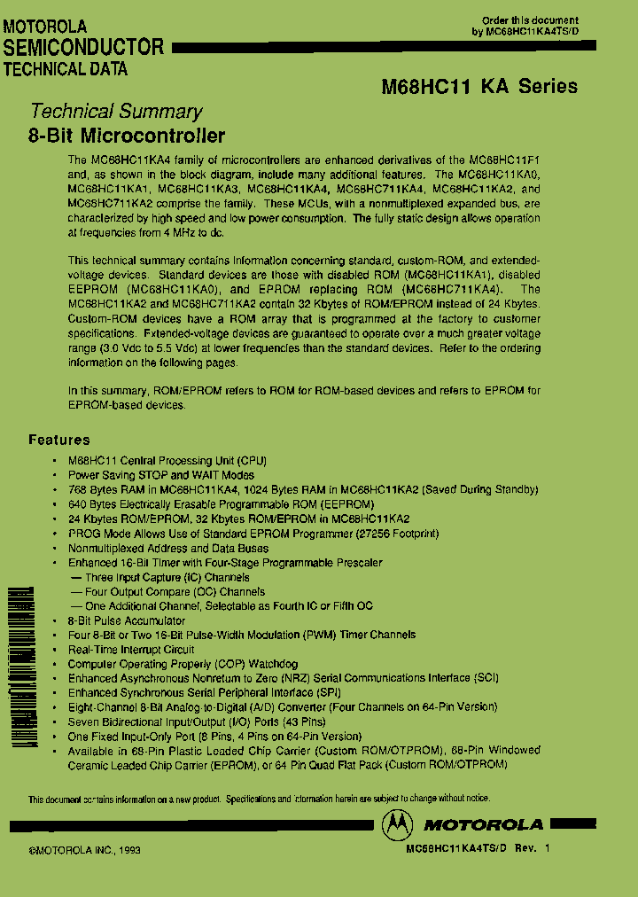 MC68HC711KA4MFS3_6940675.PDF Datasheet