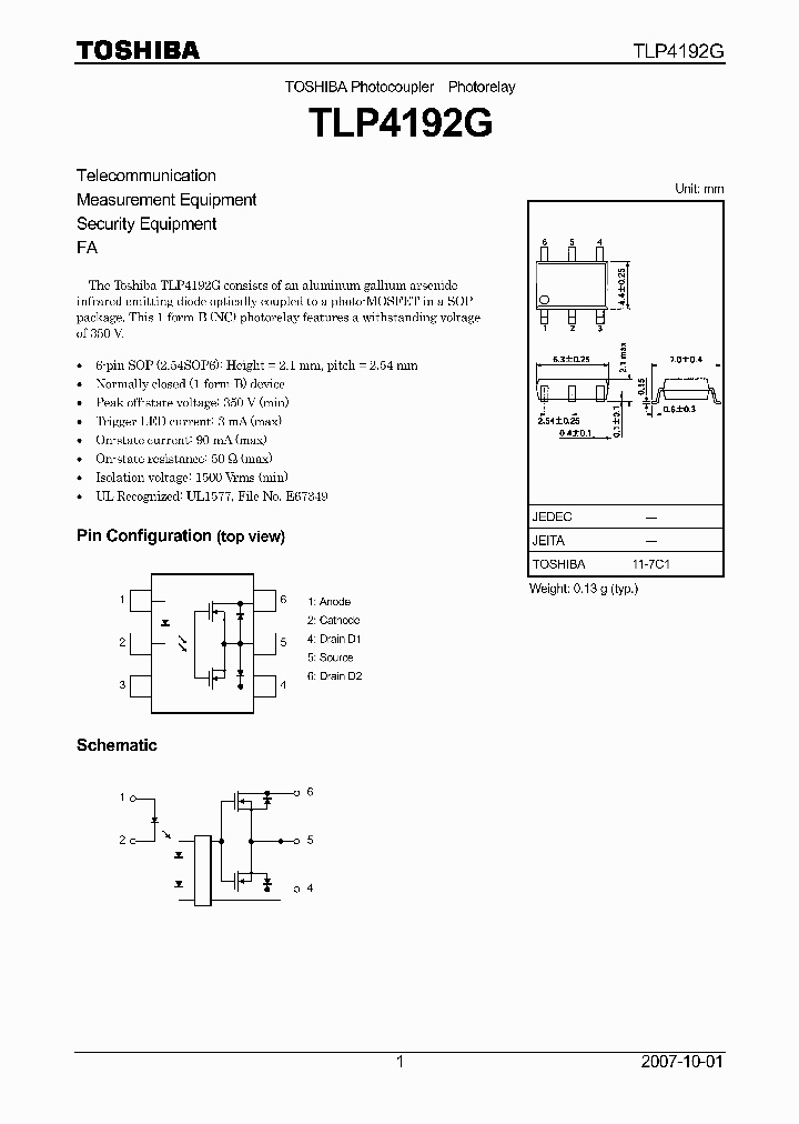 TLP4192G_6939021.PDF Datasheet