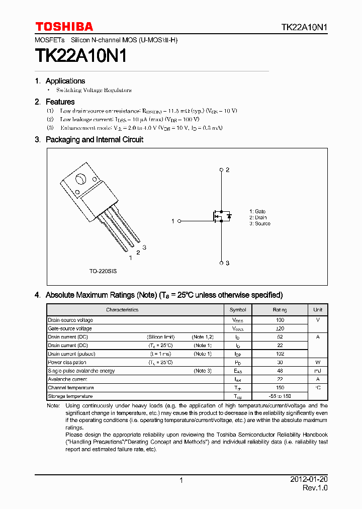 TK22A10N1_6964871.PDF Datasheet