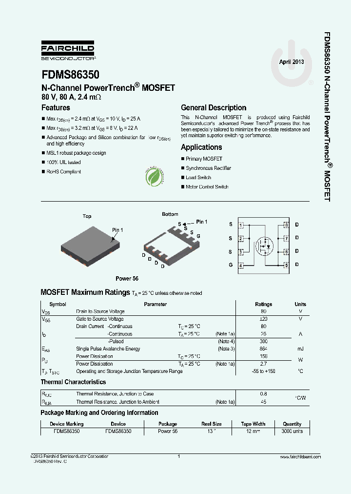 FDMS86350_6965145.PDF Datasheet