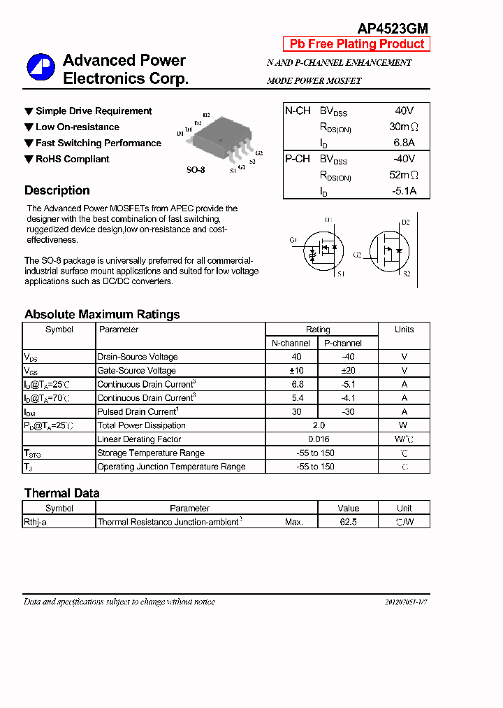 AP4523GM_6965320.PDF Datasheet