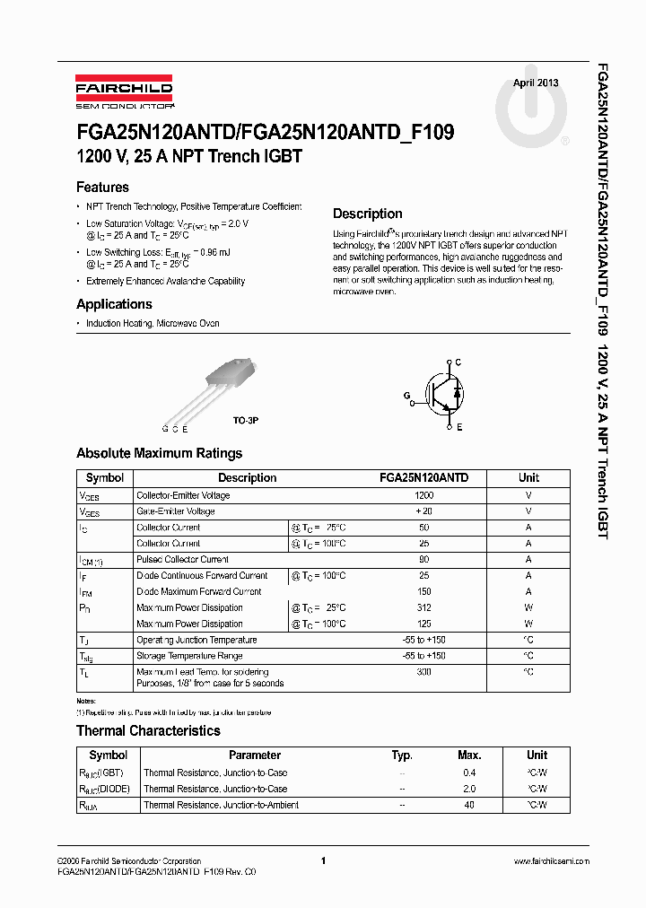 FGA25N120ANTDTU_6973336.PDF Datasheet