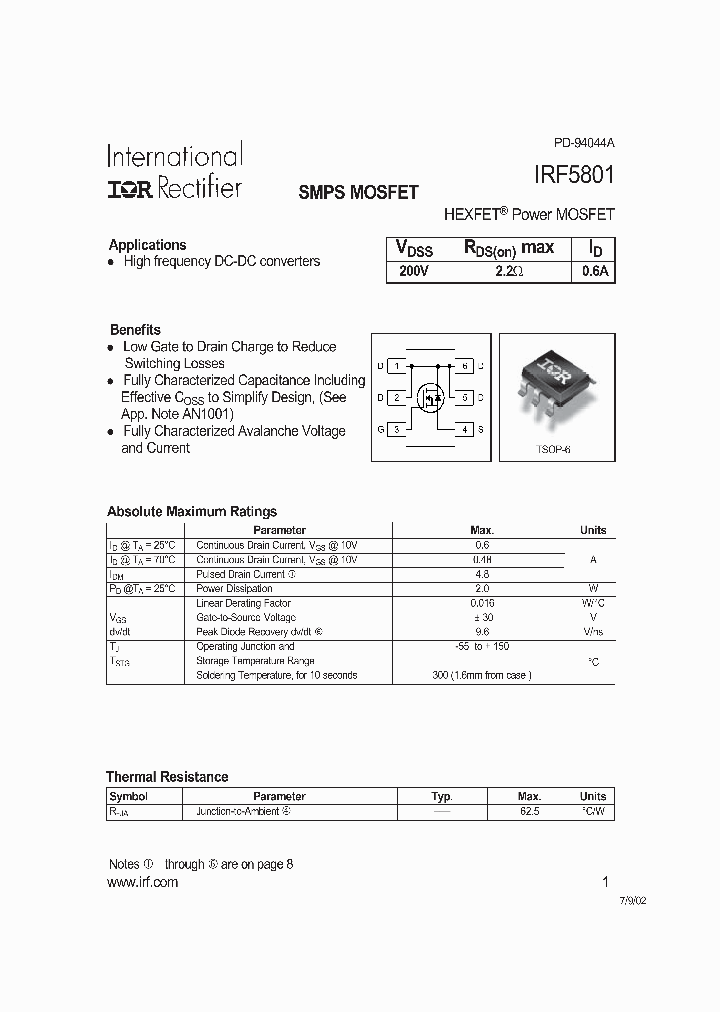 IRF5801TR_6973753.PDF Datasheet