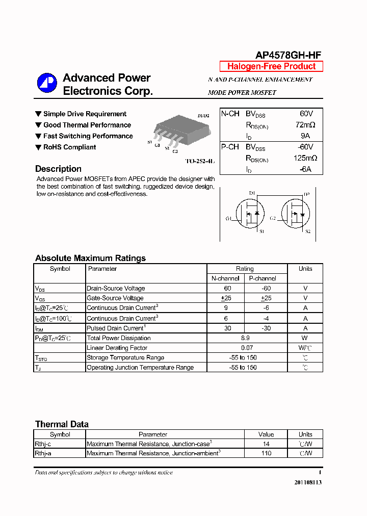 AP4578GH-HF_6993691.PDF Datasheet