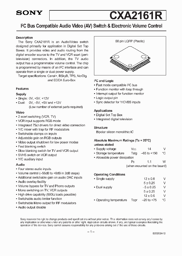 CXA2161R_6994168.PDF Datasheet