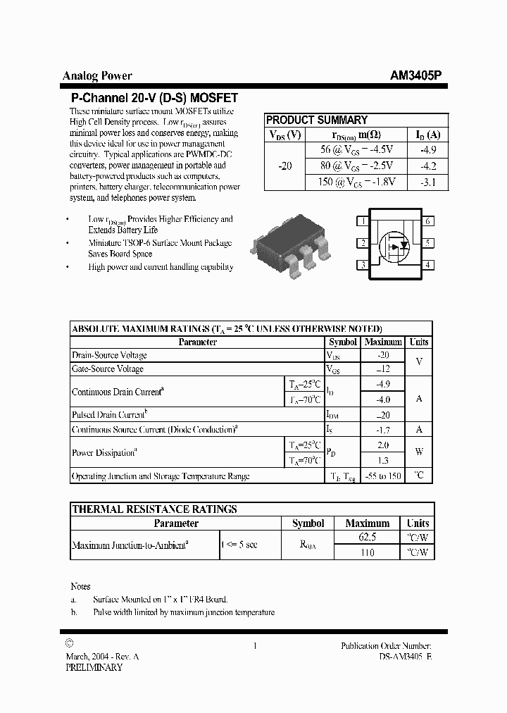 AM3405P_6995970.PDF Datasheet