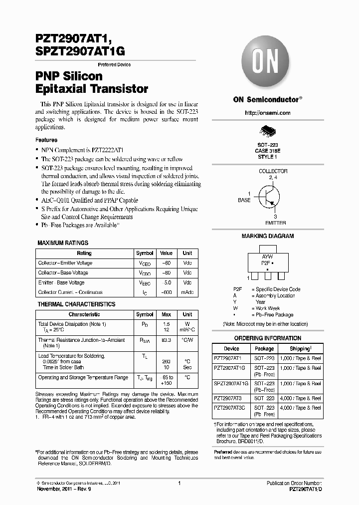 SPZT2907AT1G_6997686.PDF Datasheet