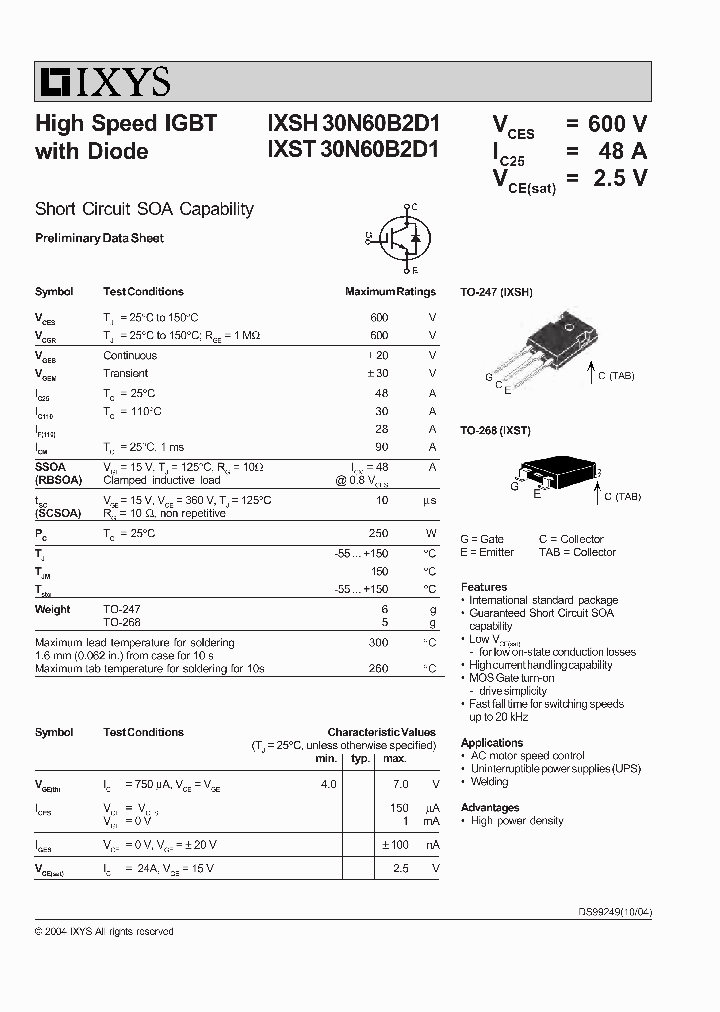 IXSH30N60B2D1_6997991.PDF Datasheet