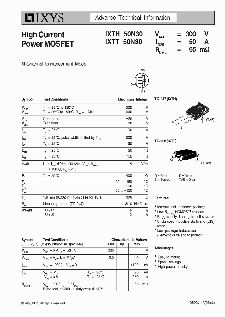 IXTH50N30_6998065.PDF Datasheet