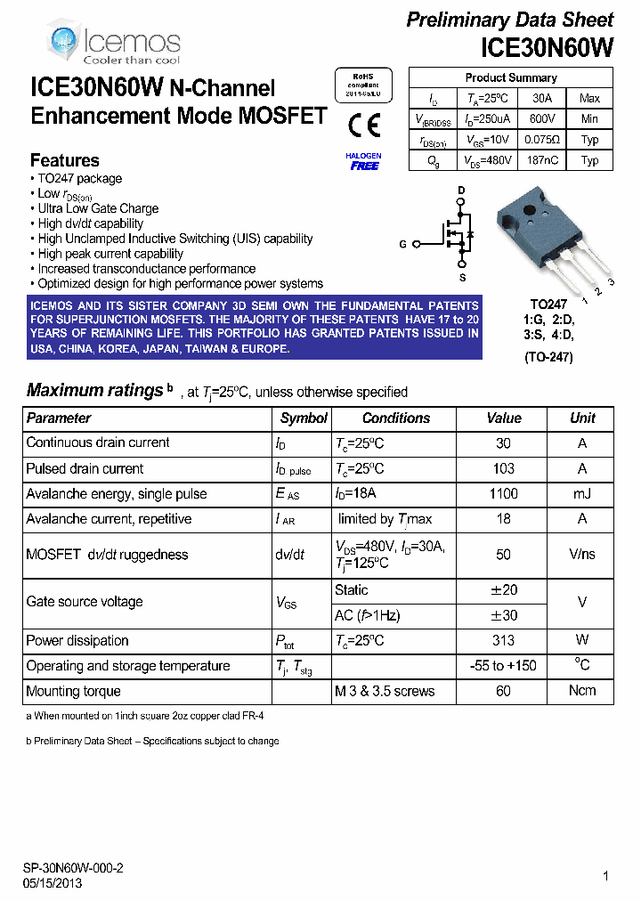 ICE30N60W_7000192.PDF Datasheet