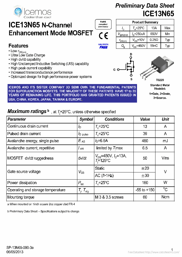 ICE13N65_7003452.PDF Datasheet