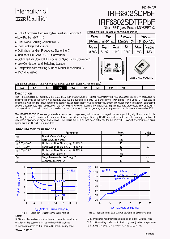 IRF6802SDTRPBF_7011105.PDF Datasheet