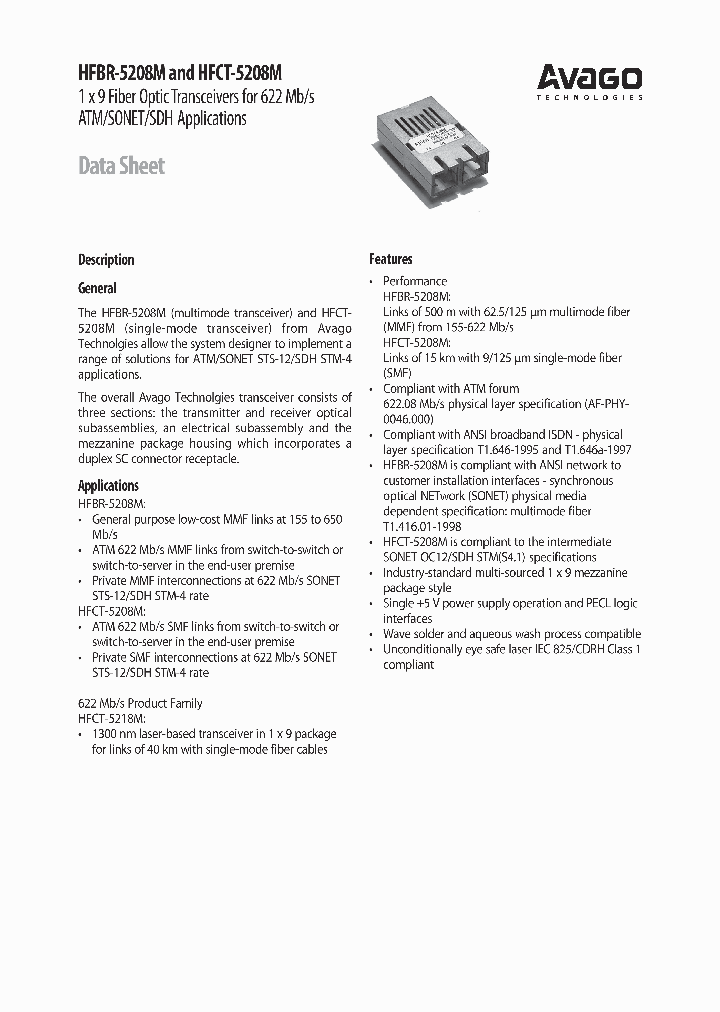 HFCT-5208AFM_7013651.PDF Datasheet