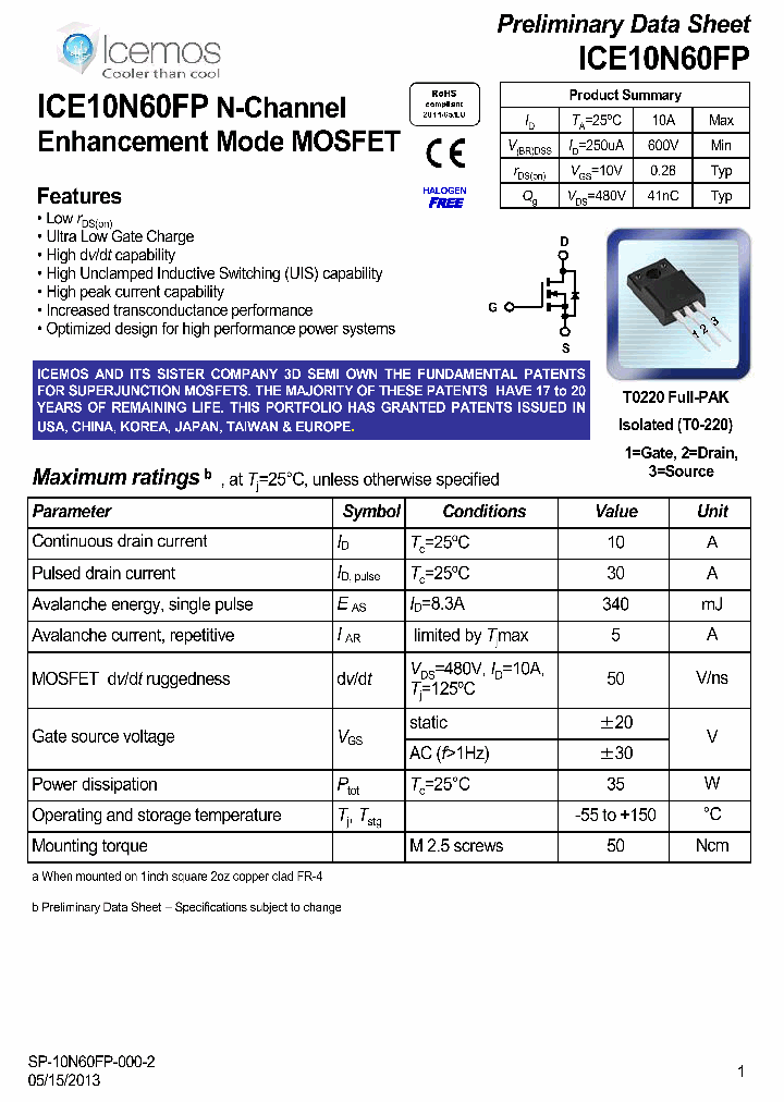 ICE10N60FP_7049013.PDF Datasheet