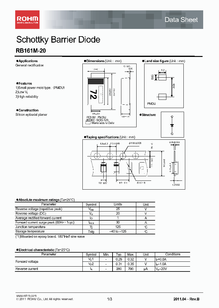 RB161M-20TR_7065525.PDF Datasheet