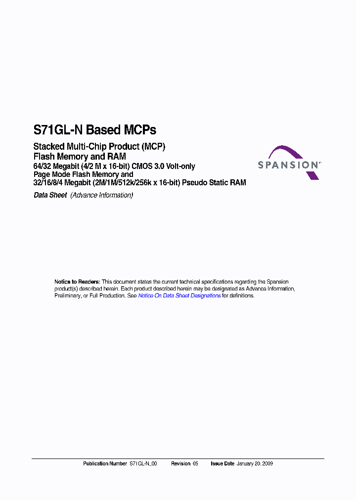 SPANSIONLLC-S71GL064NB0BFW0U3_7084400.PDF Datasheet