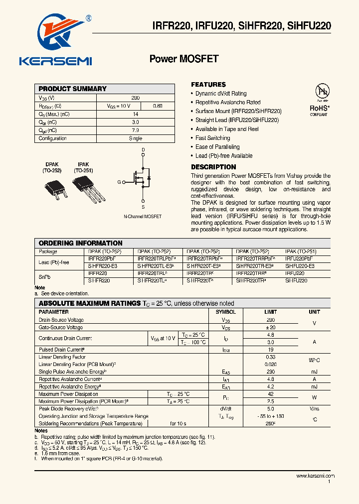 IRFU220_7152139.PDF Datasheet