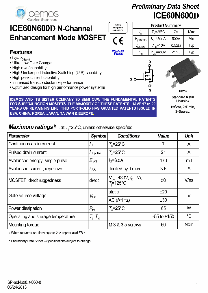 ICE60N600D_7170196.PDF Datasheet