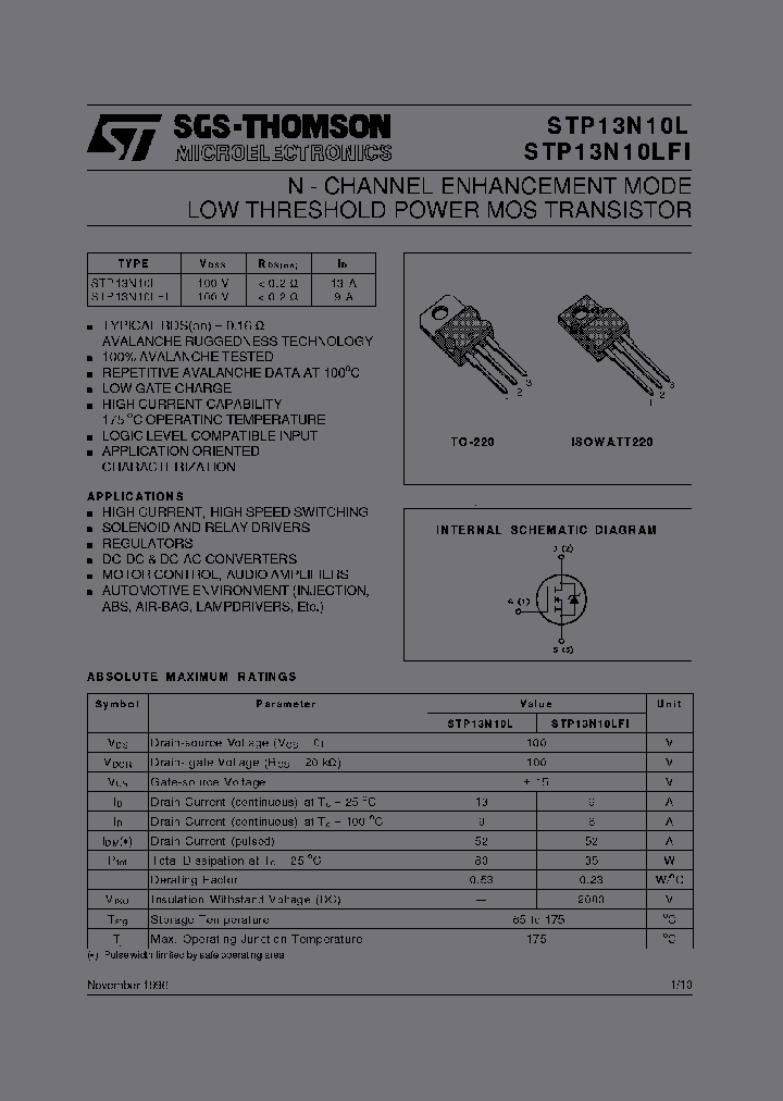 STP13N10L_7192378.PDF Datasheet