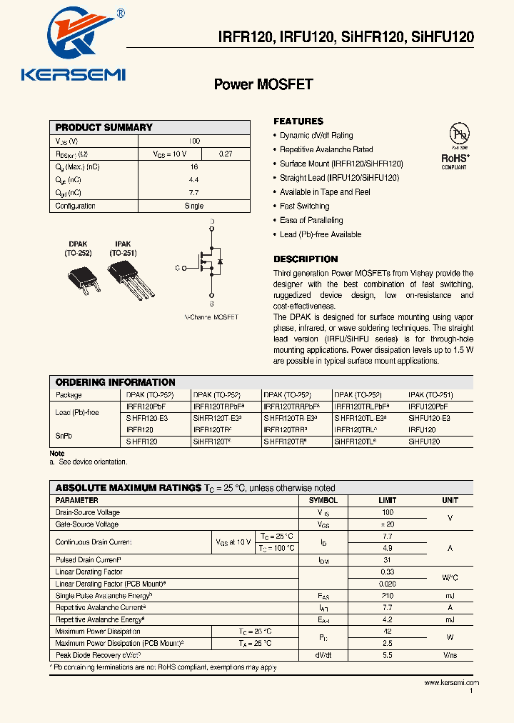 IRFR120_7194311.PDF Datasheet