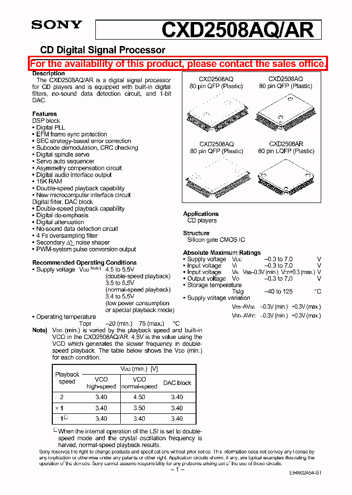 SONYCORPORATION-CXD2508AR_7199348.PDF Datasheet