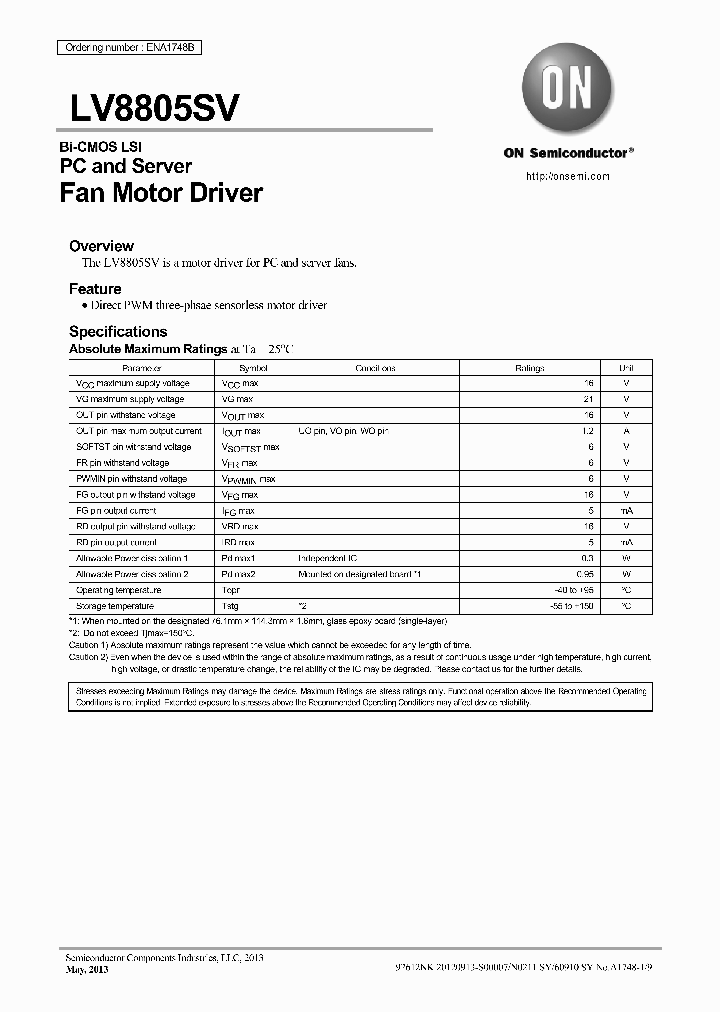 LV8805SV-TLM-H_7220016.PDF Datasheet