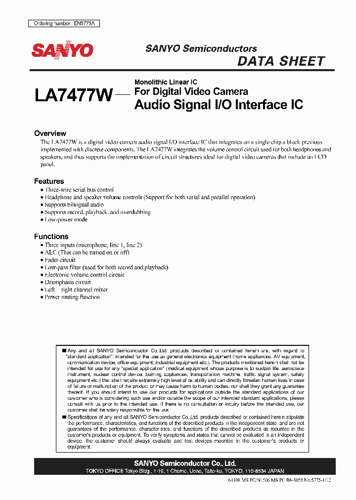 LA7477W_7223570.PDF Datasheet