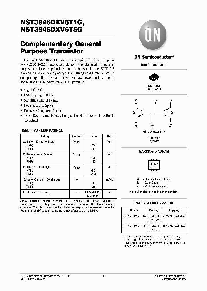 NST3946DXV6T1G_7225673.PDF Datasheet