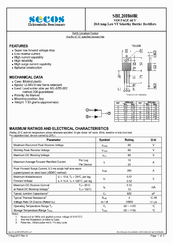 SBL20H60R_7229989.PDF Datasheet