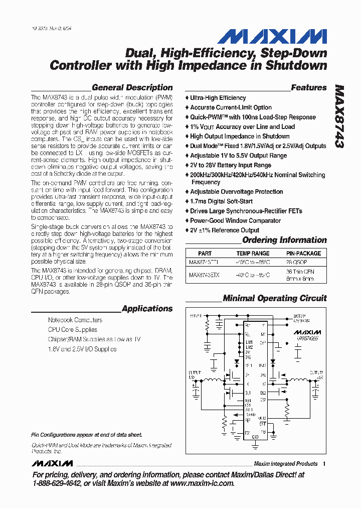 MAX8743ETX_7234689.PDF Datasheet