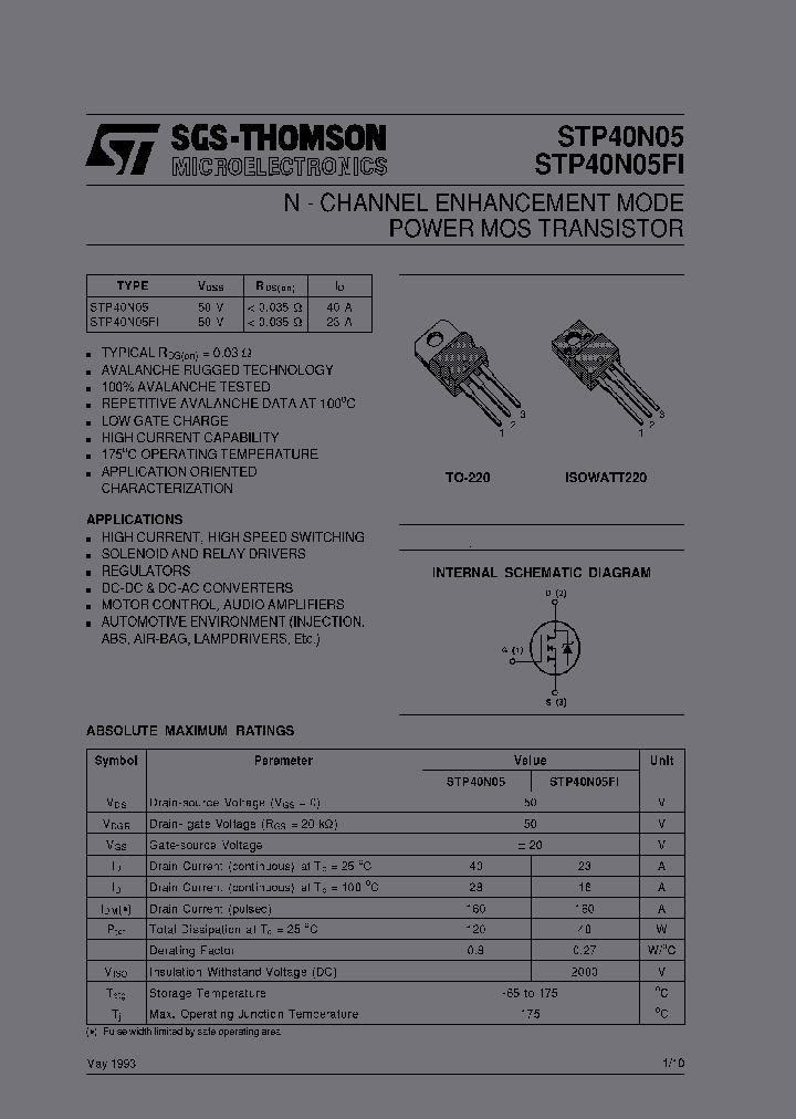 STP40N05_7240457.PDF Datasheet