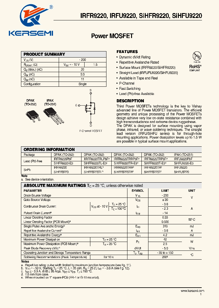 IIRFR9220TRLPBFA_7243545.PDF Datasheet